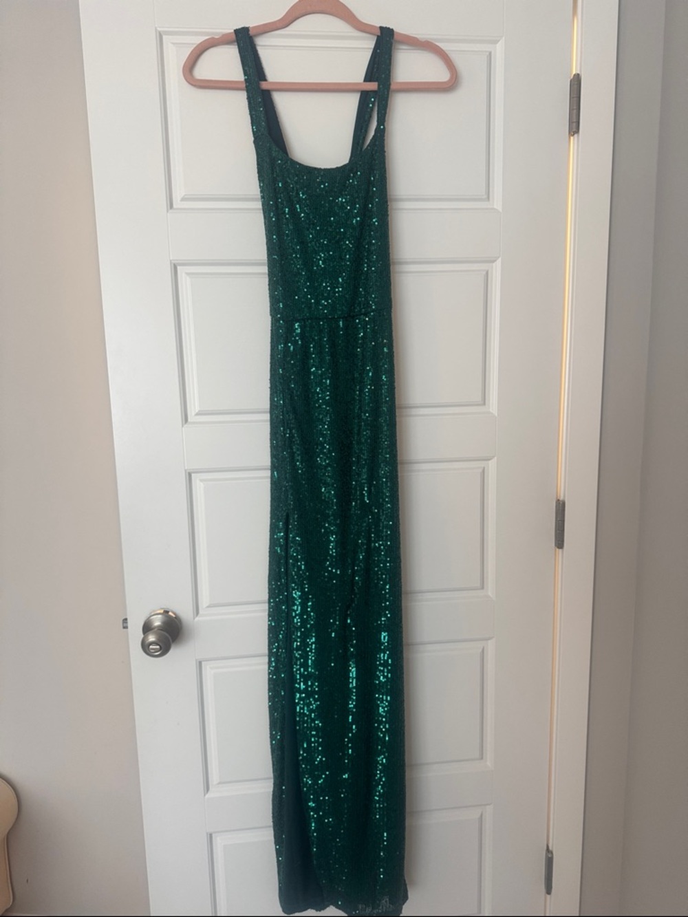 Love By Design Emerald Sequin Maxi Prom Dress